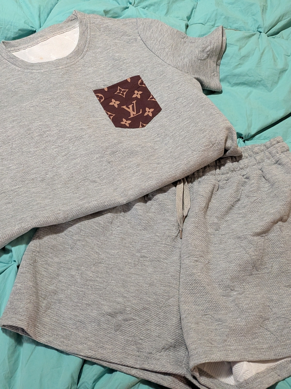 Inspired Grey Set with Contrast Pocket